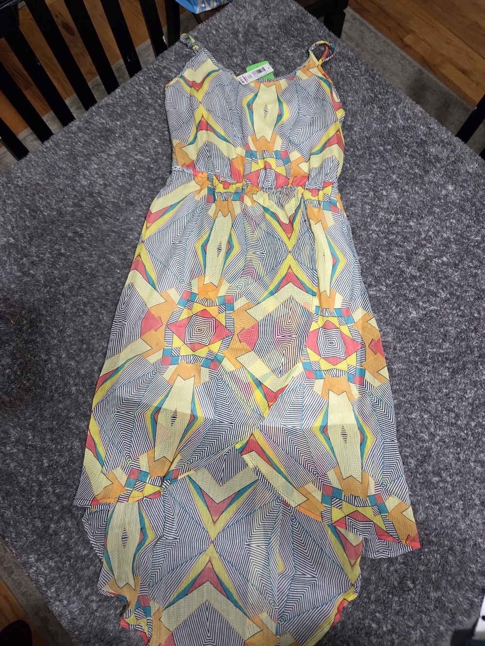 No Boundaries Yellow Geometric Print Maxi Dress